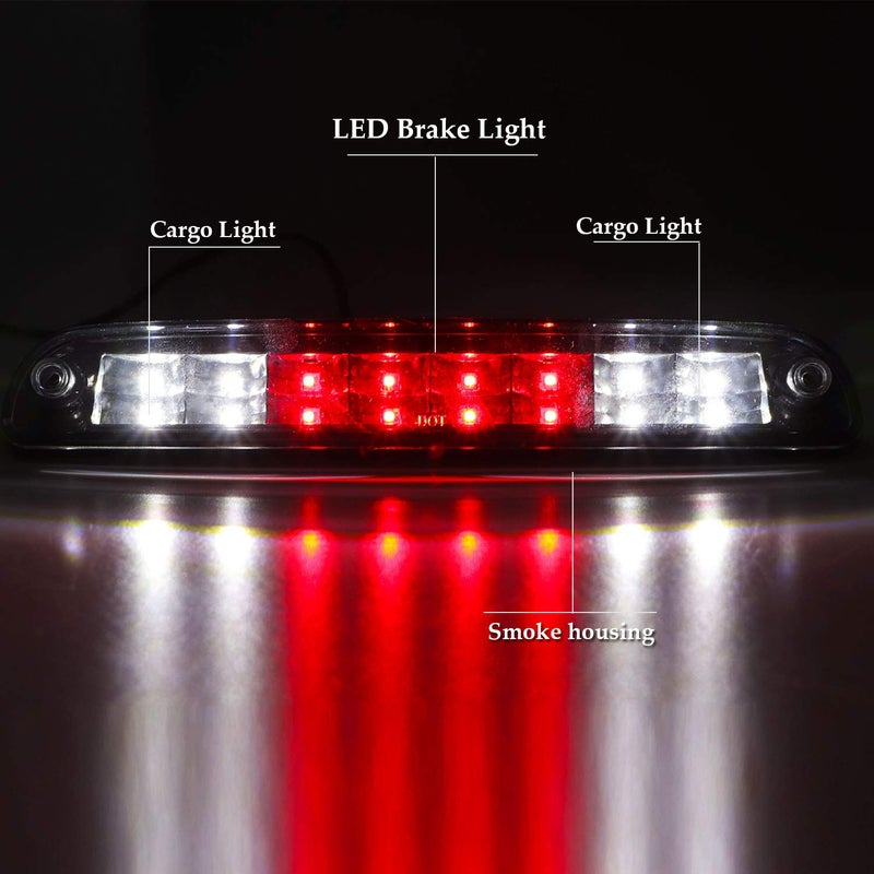 Bomusou LED Third 3rd Brake Light, High Mount Stop Light Fit for Ford F250 F350 Super Duty (99-16), for Ford Explorer (01-05), for Ford Ranger (93-11), for Mazda (94-10) (Black Housing Clear Lens) - Image 5